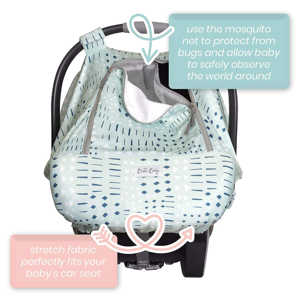 Car Seat Canopy Stroller Covers for Infant Boy and Girl Babies Stretchy and Kick Proof with Net Multi Use Soft and Breathable (Teal)