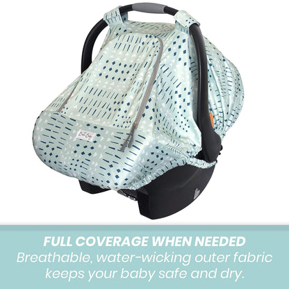 Car Seat Canopy Stroller Covers for Infant Boy and Girl Babies Stretchy and Kick Proof with Net Multi Use Soft and Breathable (Teal)