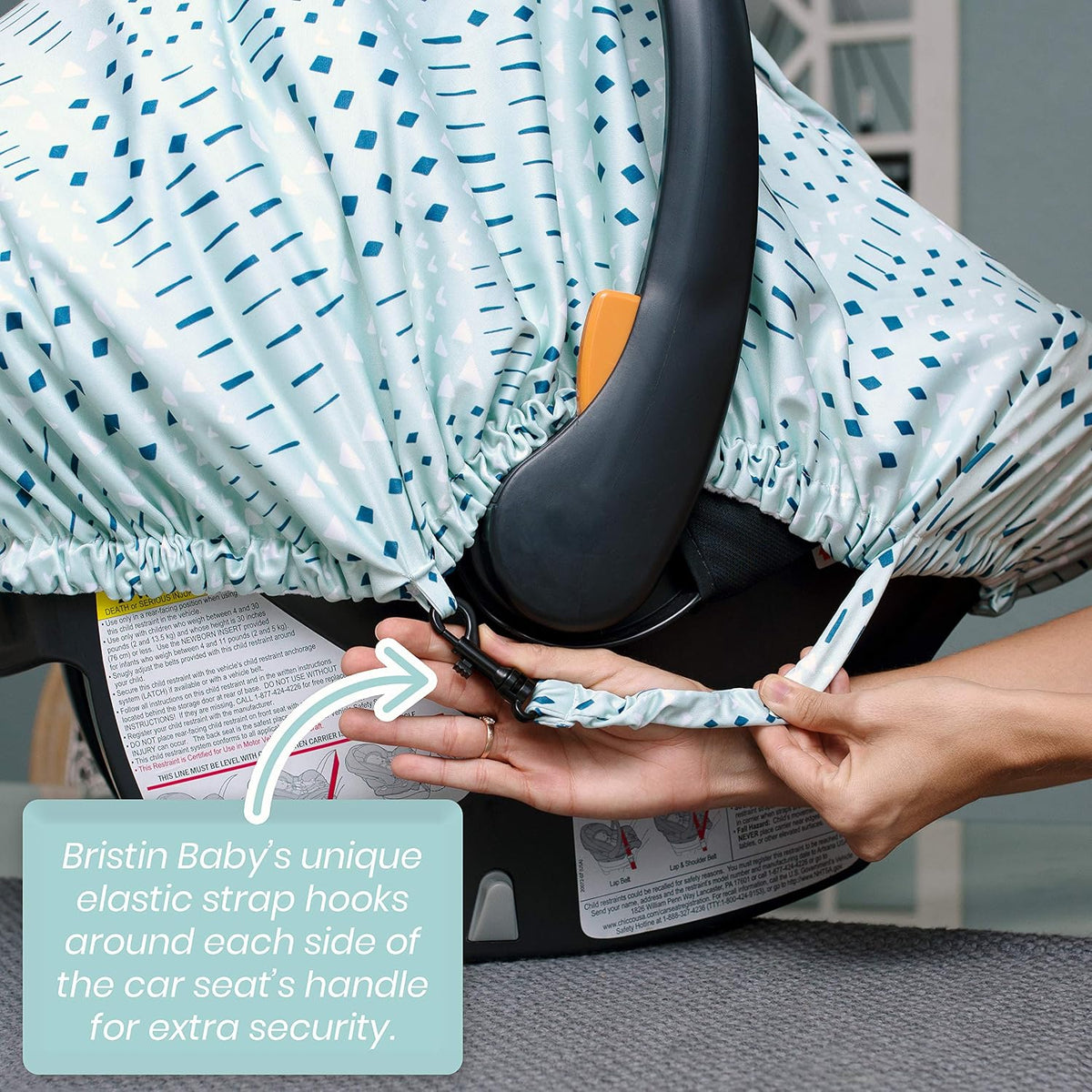 Car Seat Canopy Stroller Covers for Infant Boy and Girl Babies Stretchy and Kick Proof with Net Multi Use Soft and Breathable (Teal)