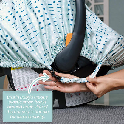 Car Seat Canopy Stroller Covers for Infant Boy and Girl Babies Stretchy and Kick Proof with Net Multi Use Soft and Breathable (Teal)