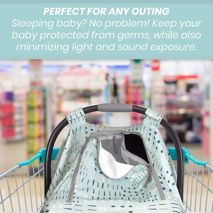 Car Seat Canopy Stroller Covers for Infant Boy and Girl Babies Stretchy and Kick Proof with Net Multi Use Soft and Breathable (Teal)