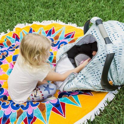 Car Seat Canopy Stroller Covers for Infant Boy and Girl Babies Stretchy and Kick Proof with Net Multi Use Soft and Breathable (Teal)