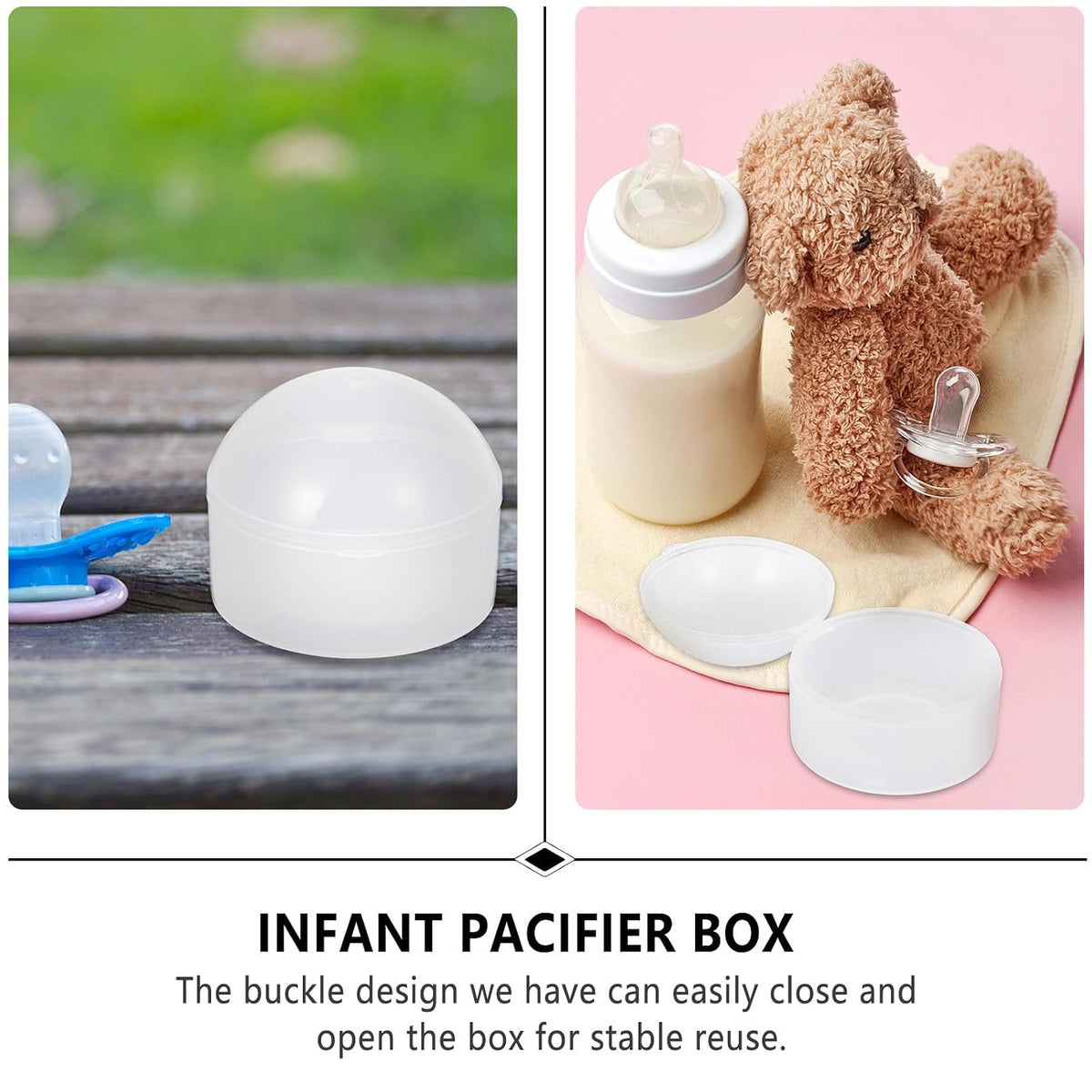 10pcs Storage Box Dustproof Holder Case with Clip for Travel and Diaper Bag Organization