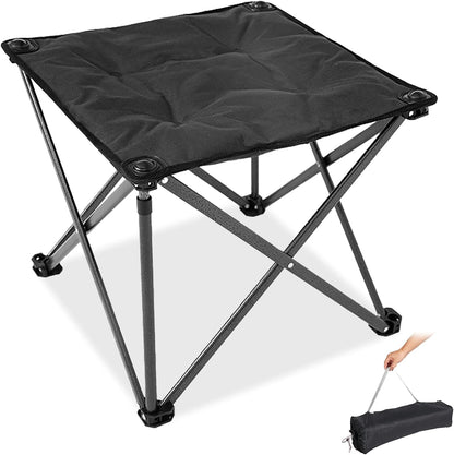 Folding Camping Stool, 18.1 Inch Oversized Foot Rest Stools 330Lbs