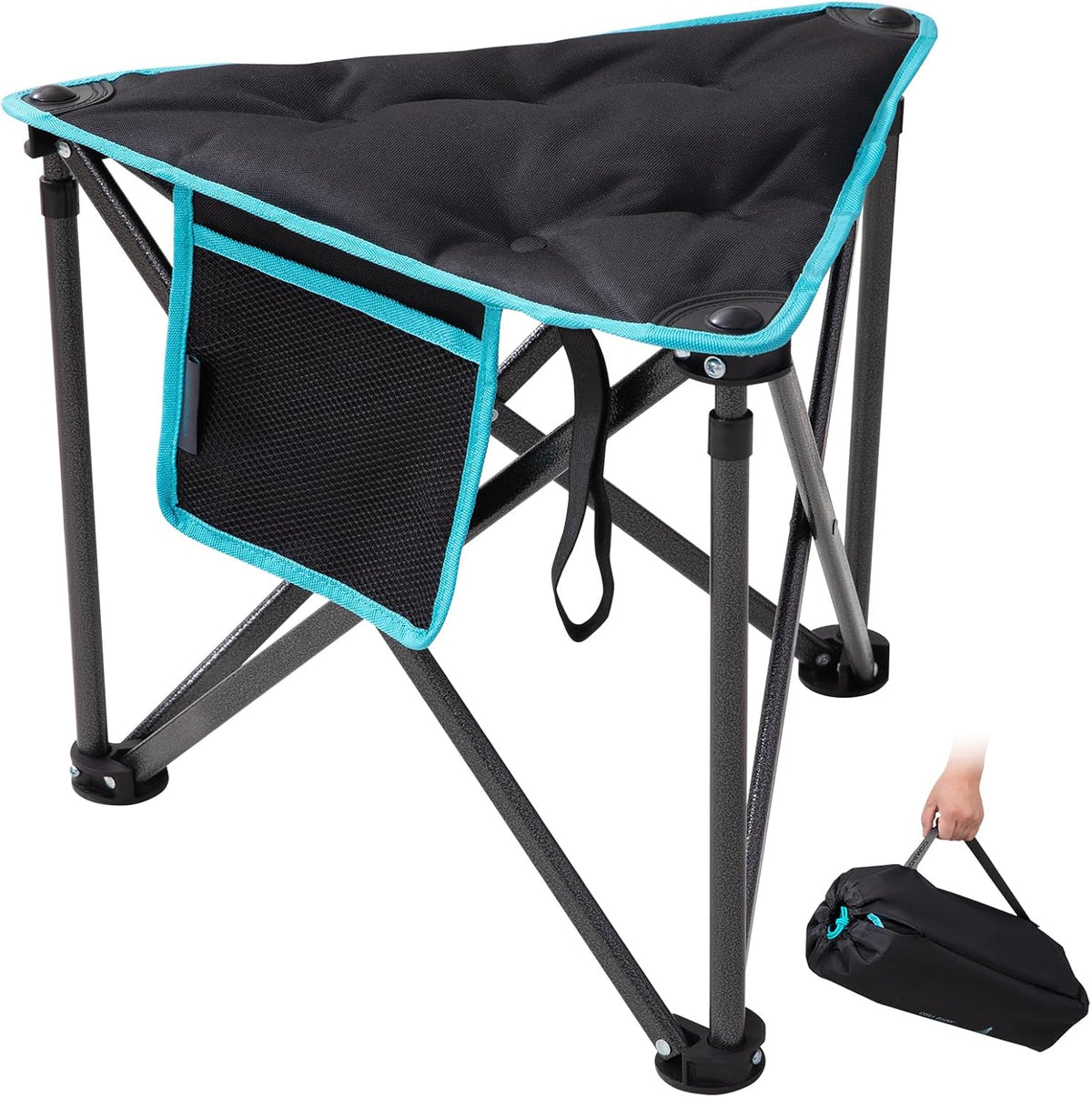 Folding Camping Stool, 18.1 Inch Oversized Foot Rest Stools 330Lbs