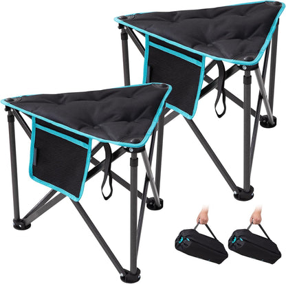 Folding Camping Stool, 18.1 Inch Oversized Foot Rest Stools 330Lbs