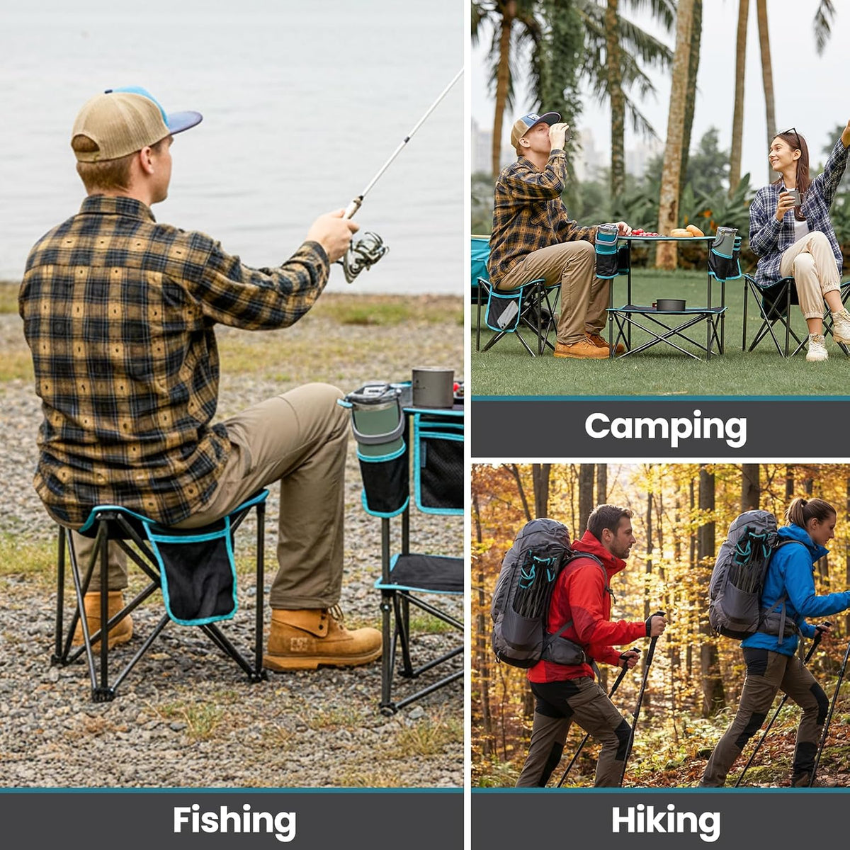 Folding Camping Stool, 18.1 Inch Oversized Foot Rest Stools 330Lbs