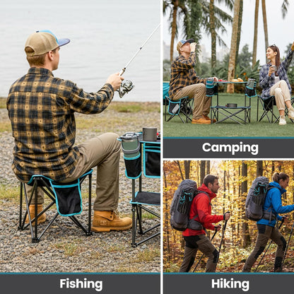 Folding Camping Stool, 18.1 Inch Oversized Foot Rest Stools 330Lbs