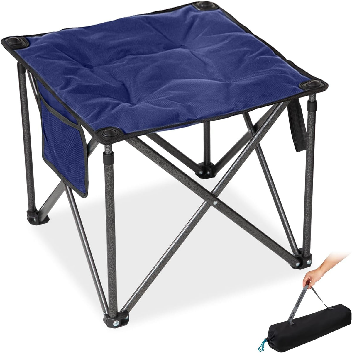 Folding Camping Stool, 18.1 Inch Oversized Foot Rest Stools 330Lbs