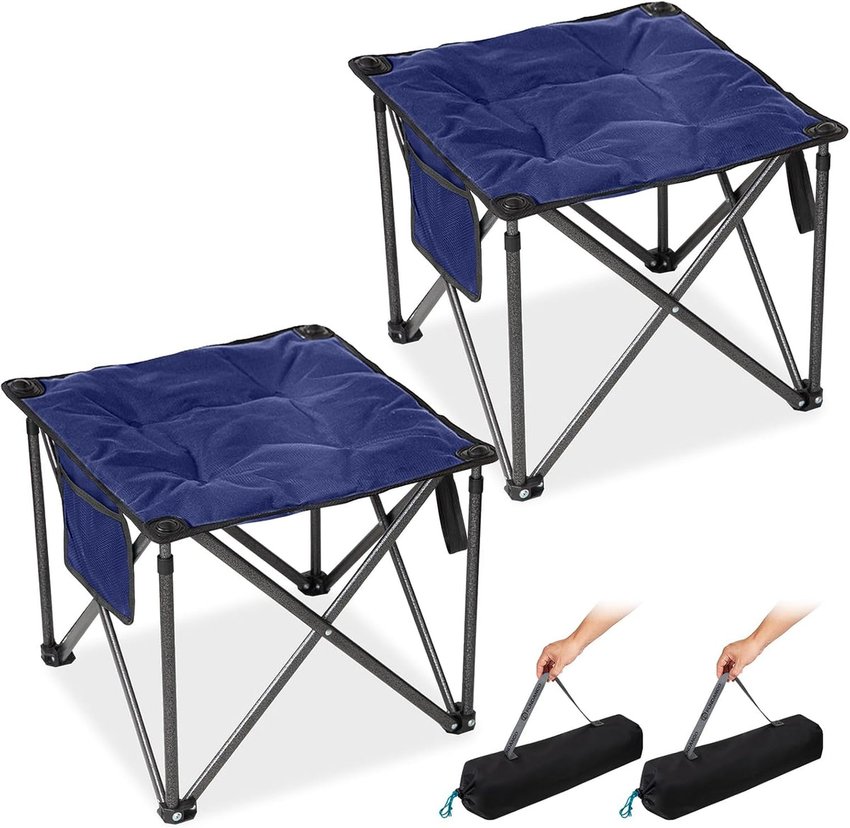 Folding Camping Stool, 18.1 Inch Oversized Foot Rest Stools 330Lbs