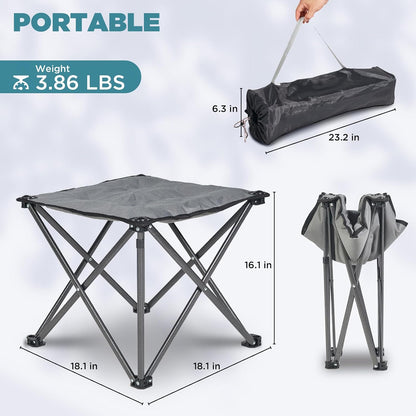 Folding Camping Stool, 18.1 Inch Oversized Foot Rest Stools 330Lbs