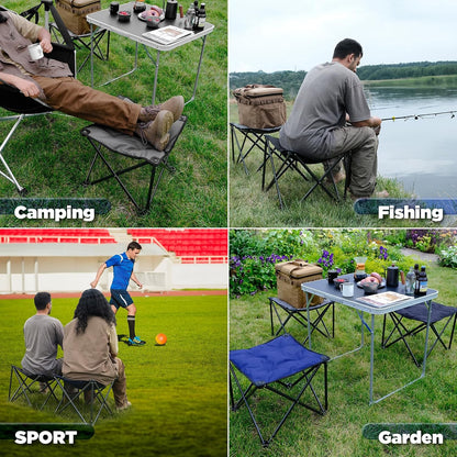 Folding Camping Stool, 18.1 Inch Oversized Foot Rest Stools 330Lbs