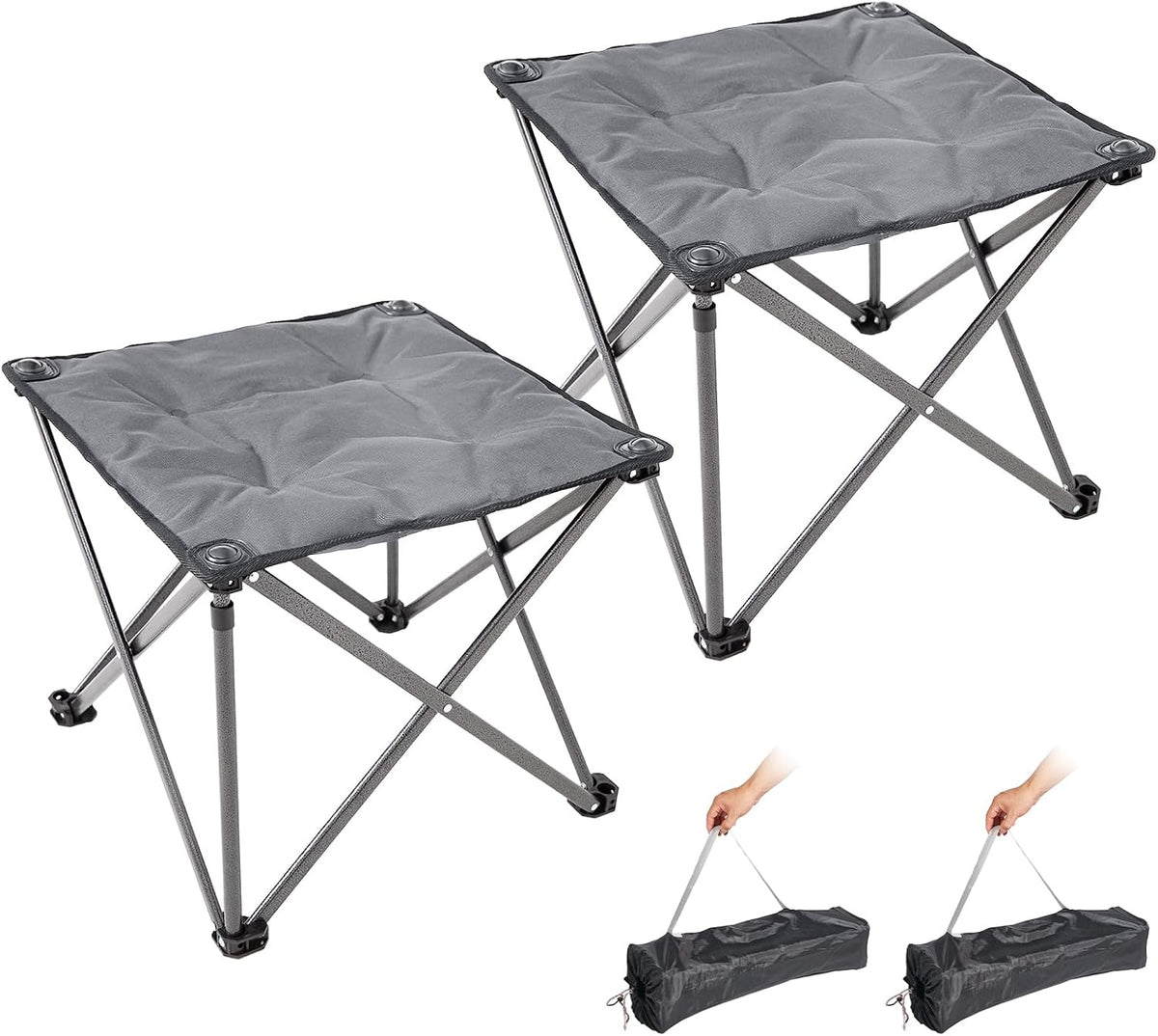 Folding Camping Stool, 18.1 Inch Oversized Foot Rest Stools 330Lbs