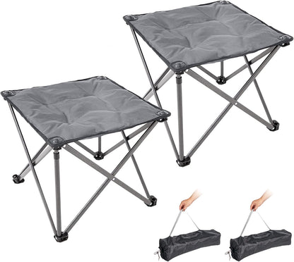Folding Camping Stool, 18.1 Inch Oversized Foot Rest Stools 330Lbs
