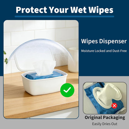 2 Pack Wipes Dispenser Compatible with Cottonelle Flushable - Wet Wipe Dispenser, Refillable Wipe Holder Keep Wipes Clean and Fresh, Easy One-Handed Access, Minimalist Design for Any Bathroom Décor