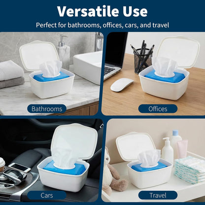 2 Pack Wipes Dispenser Compatible with Cottonelle Flushable - Wet Wipe Dispenser, Refillable Wipe Holder Keep Wipes Clean and Fresh, Easy One-Handed Access, Minimalist Design for Any Bathroom Décor