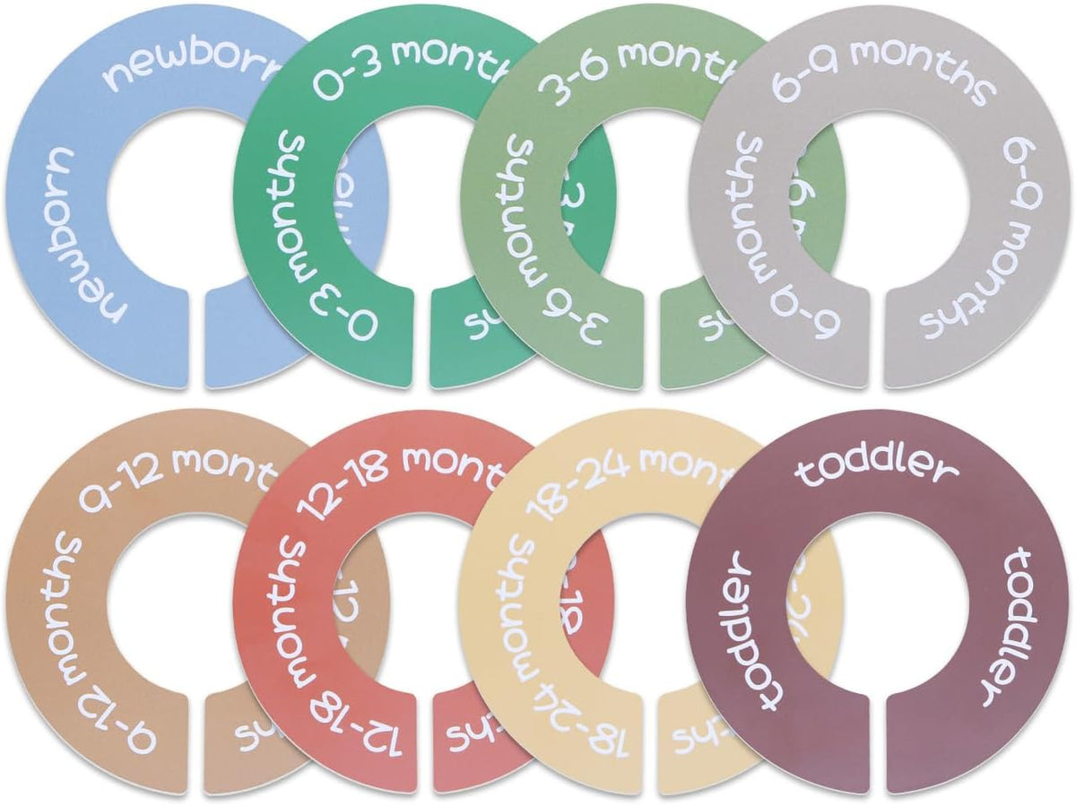 Round Shape Baby Closet Dividers, Double-Sided Design, 0-24 Months