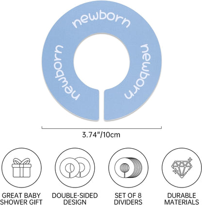 Round Shape Baby Closet Dividers, Double-Sided Design, 0-24 Months
