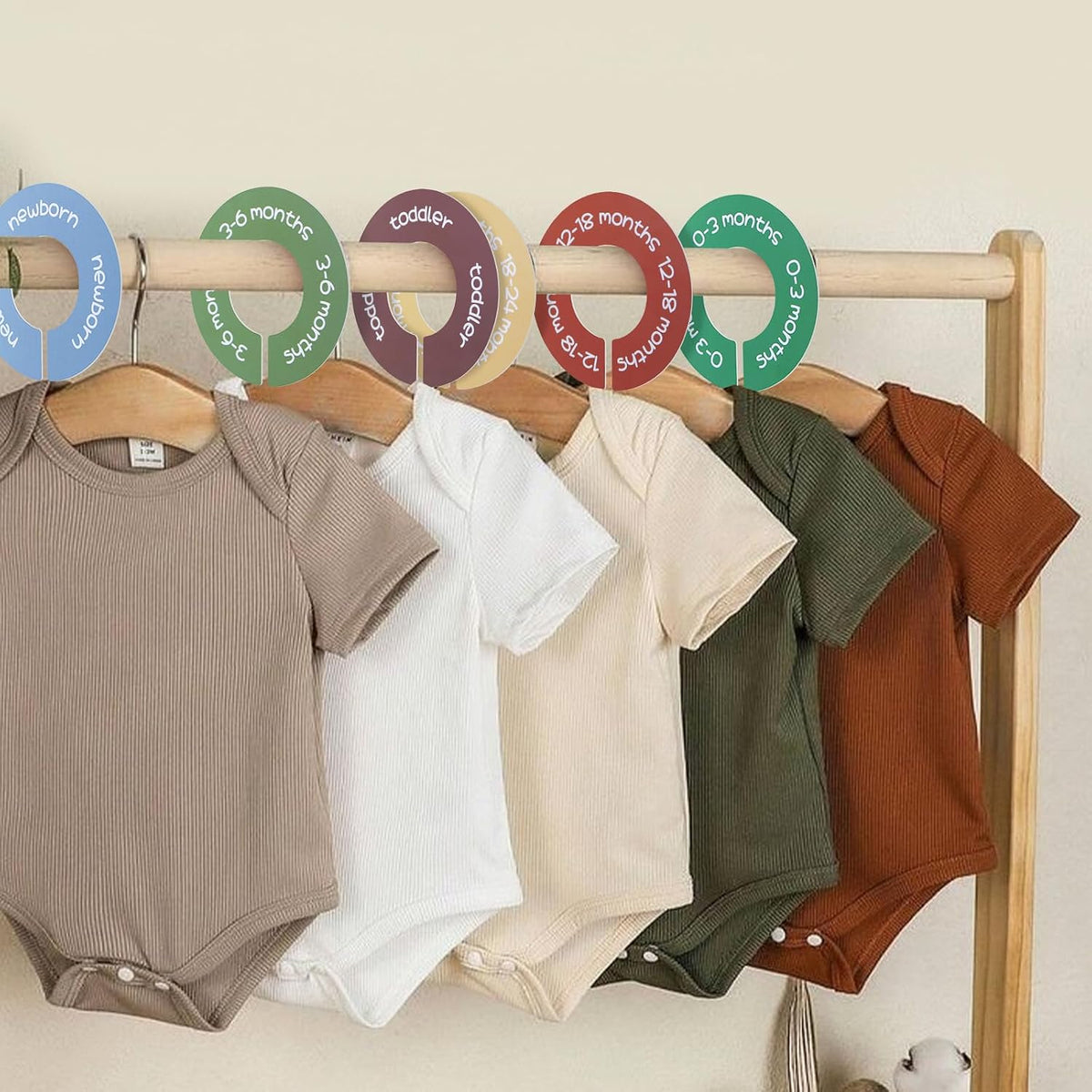 Round Shape Baby Closet Dividers, Double-Sided Design, 0-24 Months