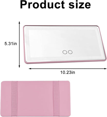 LED Sun Visor Vanity Mirror, Rechargeable 3 Modes 60 LEDs, Pink