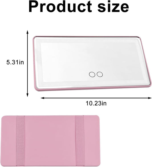 LED Sun Visor Vanity Mirror, Rechargeable 3 Modes 60 LEDs, Pink