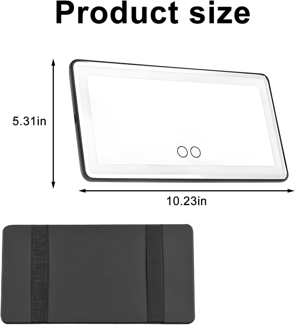 LED Sun Visor Vanity Mirror, Rechargeable 3 Modes 60 LEDs, Pink