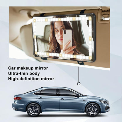 LED Sun Visor Vanity Mirror, Rechargeable 3 Modes 60 LEDs, Pink