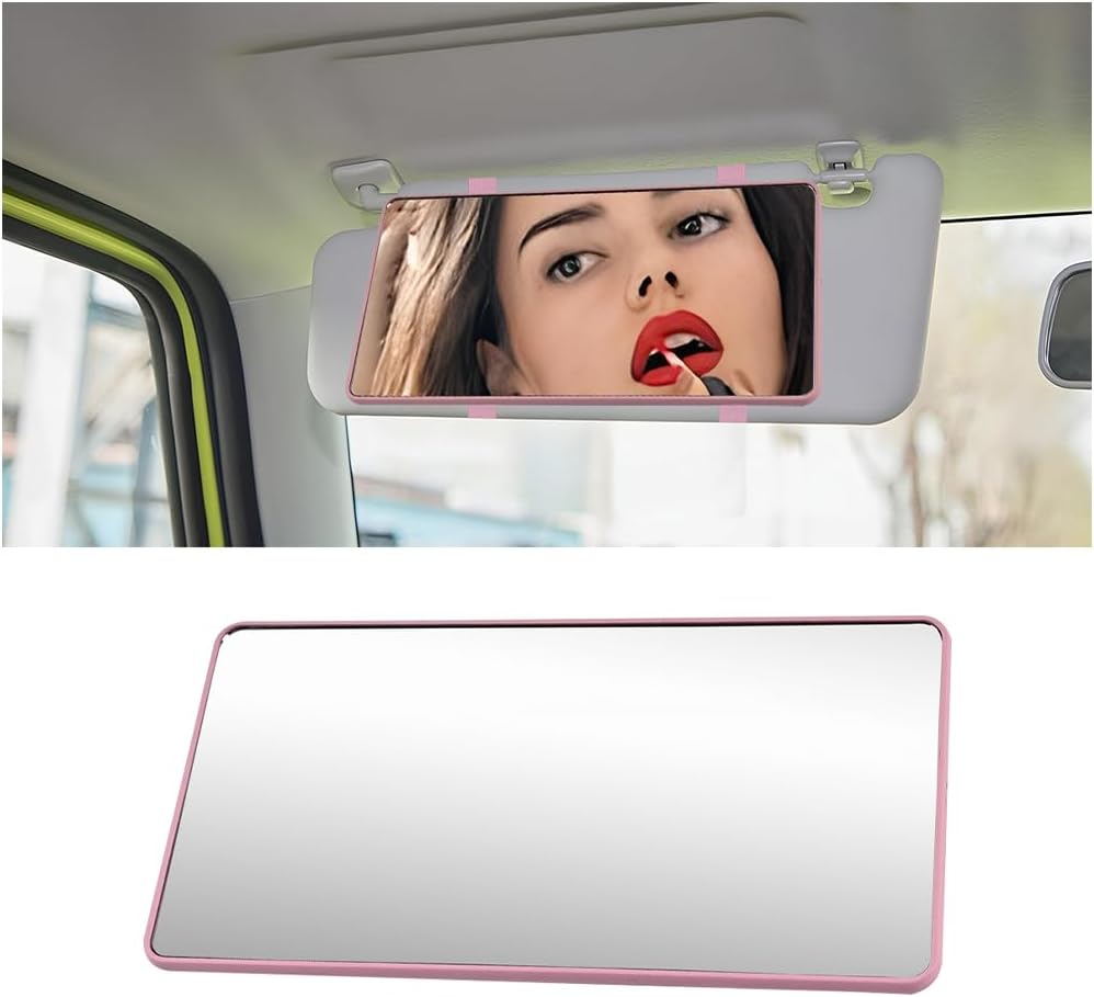 LED Sun Visor Vanity Mirror, Rechargeable 3 Modes 60 LEDs, Pink