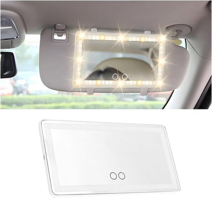 LED Sun Visor Vanity Mirror, Rechargeable 3 Modes 60 LEDs, Pink