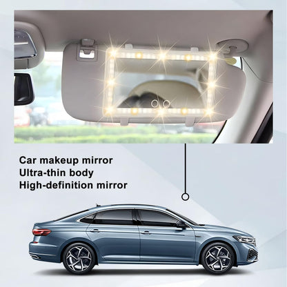 LED Sun Visor Vanity Mirror, Rechargeable 3 Modes 60 LEDs, Pink