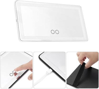 LED Sun Visor Vanity Mirror, Rechargeable 3 Modes 60 LEDs, Pink