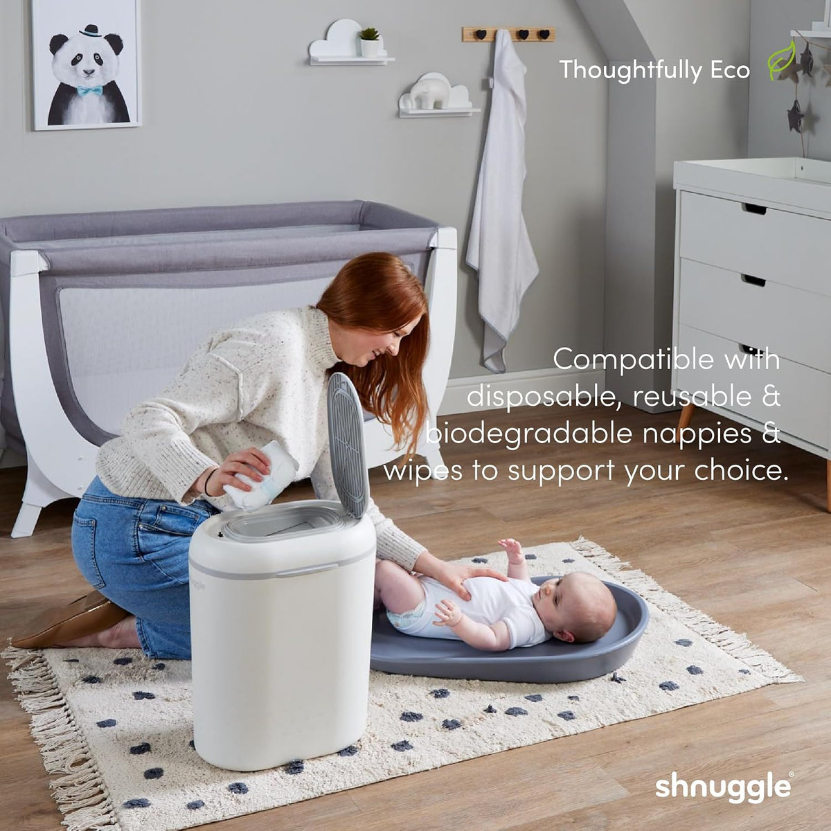 Squishy Changing Mat - Baby Changing Diaper Pad, Wipeable Easy-to-Clean Nappy Station, Warm-to-Touch Surface, Non-Slip Base, No Covers Needed - Grey