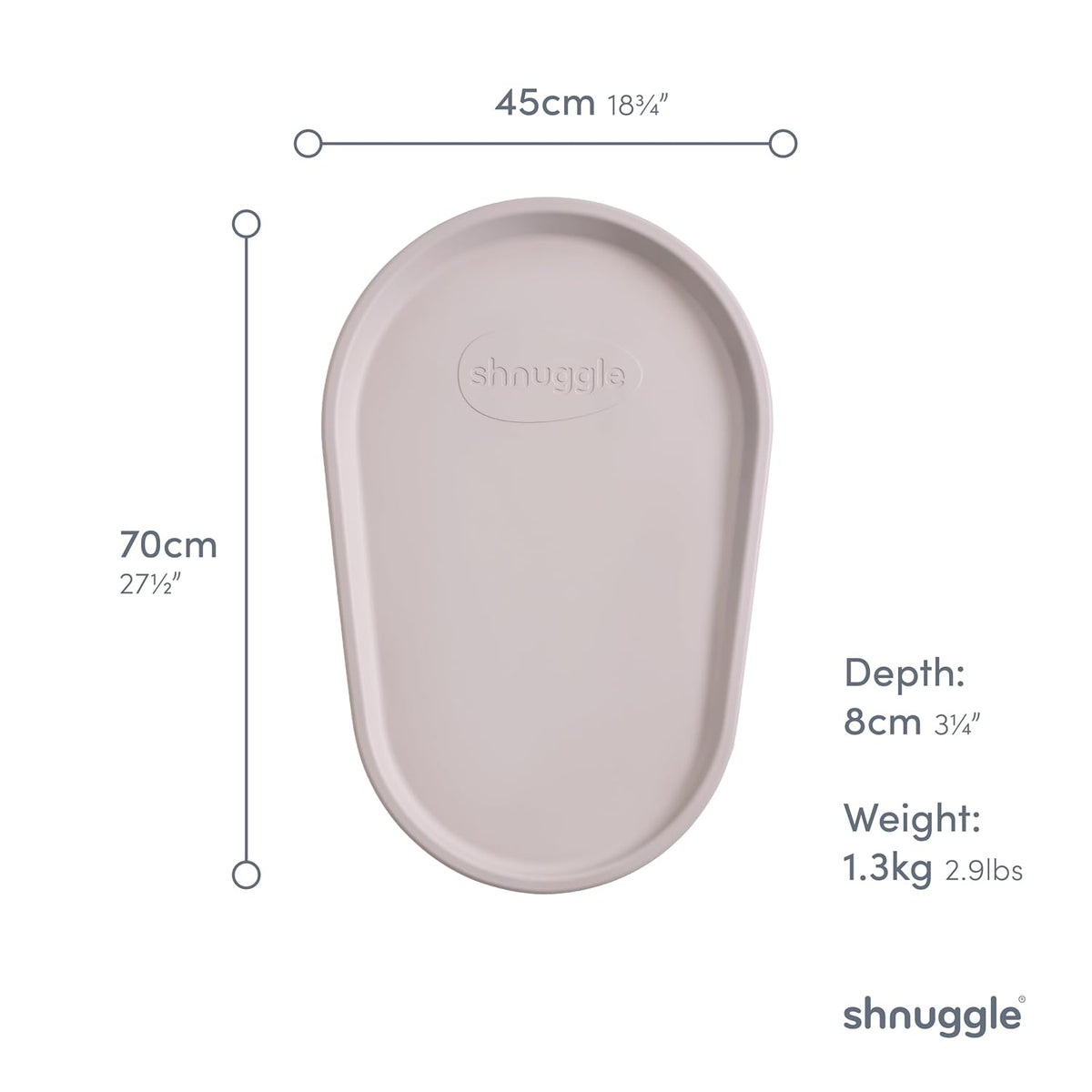 Squishy Changing Mat - Baby Changing Diaper Pad, Wipeable Easy-to-Clean Nappy Station, Warm-to-Touch Surface, Non-Slip Base, No Covers Needed - Grey