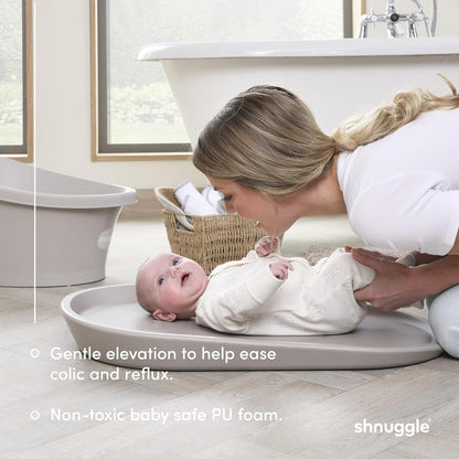 Squishy Changing Mat - Baby Changing Diaper Pad, Wipeable Easy-to-Clean Nappy Station, Warm-to-Touch Surface, Non-Slip Base, No Covers Needed - Grey