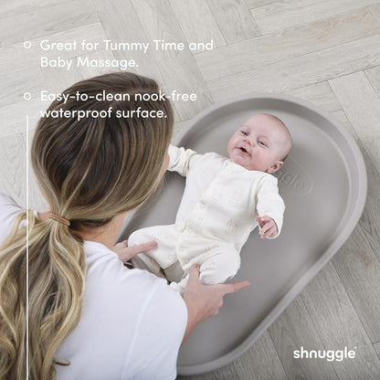 Squishy Changing Mat - Baby Changing Diaper Pad, Wipeable Easy-to-Clean Nappy Station, Warm-to-Touch Surface, Non-Slip Base, No Covers Needed - Grey