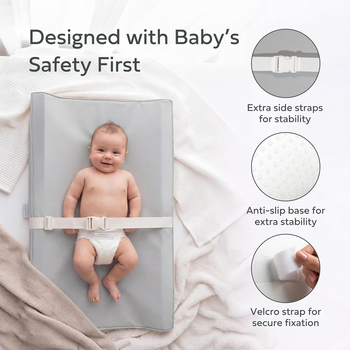 Changing Pad – The Original, Waterproof Easy-to-Clean Vegan Leather Portable Diaper Changing Pad, Newborn Baby Essential Must-Have - Milk