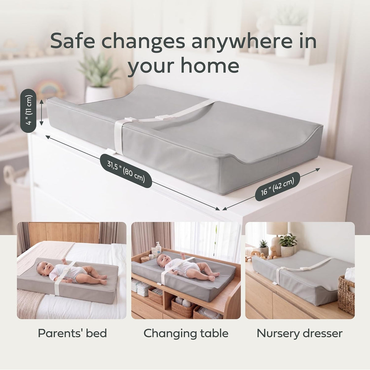 Changing Pad – The Original, Waterproof Easy-to-Clean Vegan Leather Portable Diaper Changing Pad, Newborn Baby Essential Must-Have - Milk