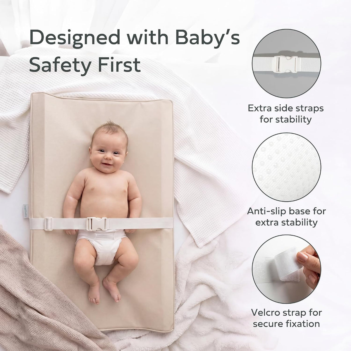 Changing Pad – The Original, Waterproof Easy-to-Clean Vegan Leather Portable Diaper Changing Pad, Newborn Baby Essential Must-Have - Milk