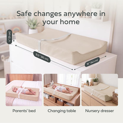 Changing Pad – The Original, Waterproof Easy-to-Clean Vegan Leather Portable Diaper Changing Pad, Newborn Baby Essential Must-Have - Milk