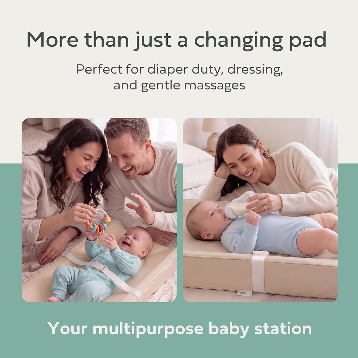 Changing Pad – The Original, Waterproof Easy-to-Clean Vegan Leather Portable Diaper Changing Pad, Newborn Baby Essential Must-Have - Milk
