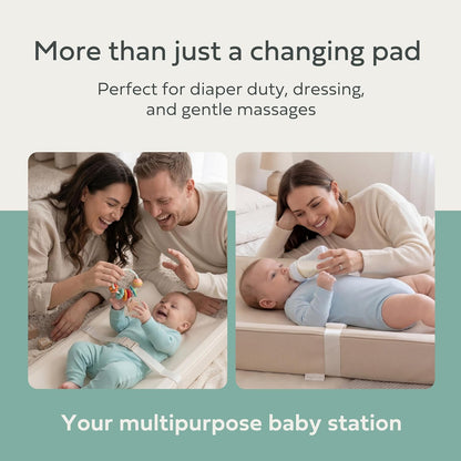 Changing Pad – The Original, Waterproof Easy-to-Clean Vegan Leather Portable Diaper Changing Pad, Newborn Baby Essential Must-Have - Milk
