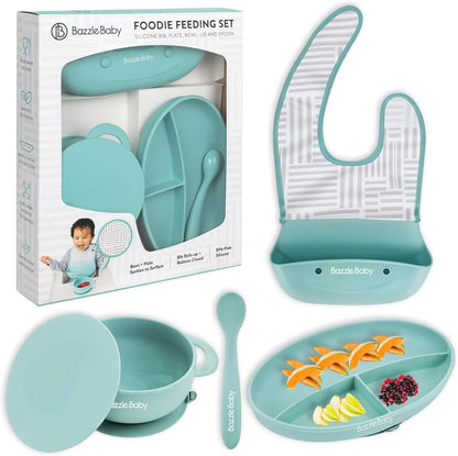 Foodie Feeding Set for babies - roll up bib suction plate, bowll
