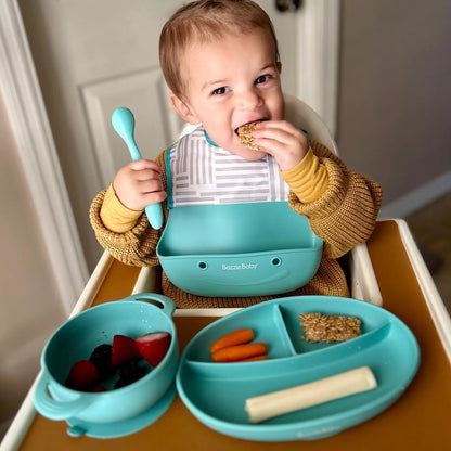 Foodie Feeding Set for babies - roll up bib suction plate, bowll