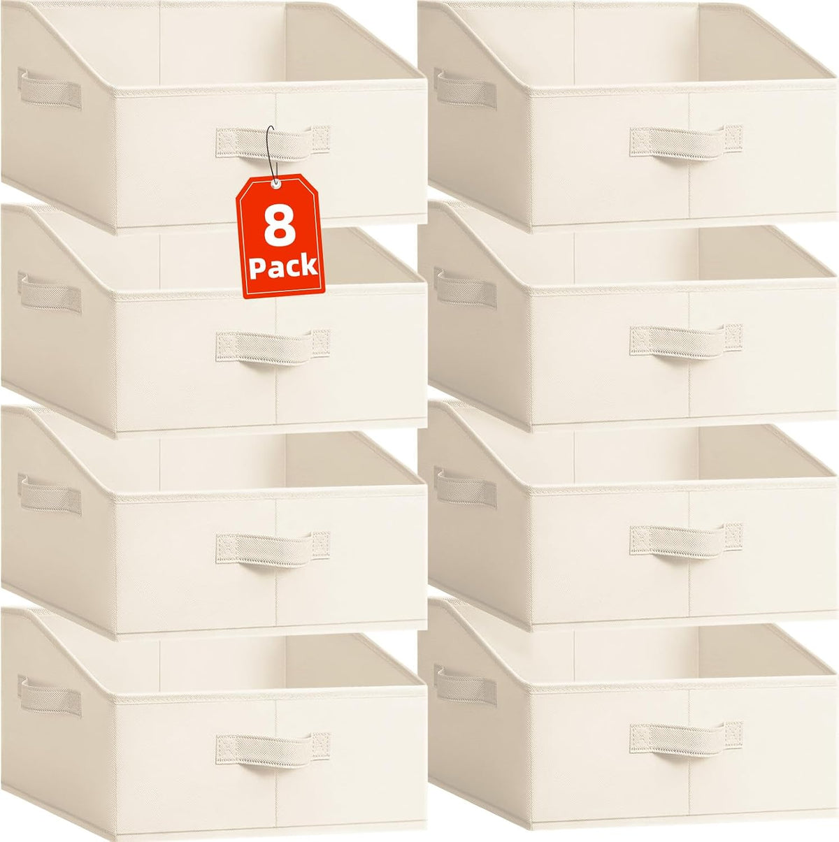 Closet Organizers Bins - Large Closet Shelf Organizer with Handles - Fabric Trapezoid Home Organization and Storage Baskets for Organizing Clothes Toy Blanket Towel Purse Hats