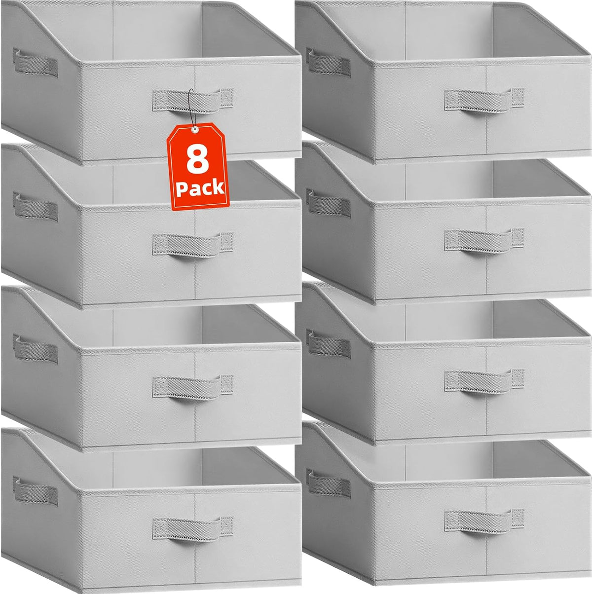Closet Organizers Bins - Large Closet Shelf Organizer with Handles - Fabric Trapezoid Home Organization and Storage Baskets for Organizing Clothes Toy Blanket Towel Purse Hats