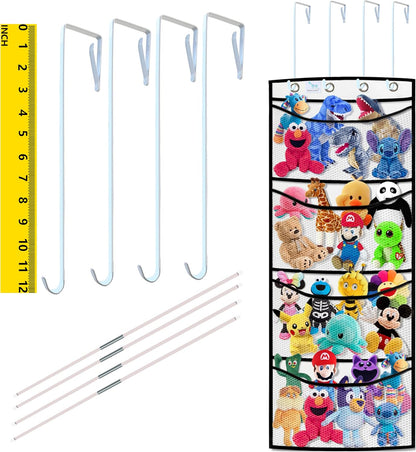stuffed animal storage,The solution you have been looking for,stuff animal organizer,Holds a lot,toy storage,Way better than the ceiling hammocks,over the door,stuffy storage,white