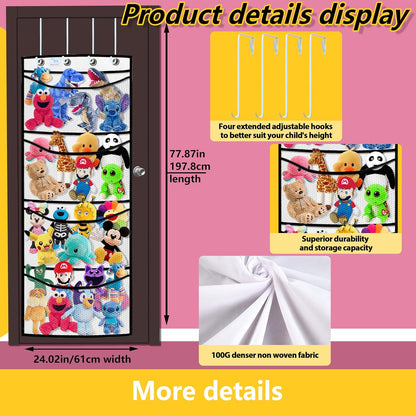 stuffed animal storage,The solution you have been looking for,stuff animal organizer,Holds a lot,toy storage,Way better than the ceiling hammocks,over the door,stuffy storage,white