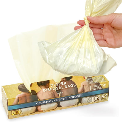 Odor-Locking Diaper Disposal Bags, Made in Japan, Unscented Smell Blocking Technology, Small, 90 count