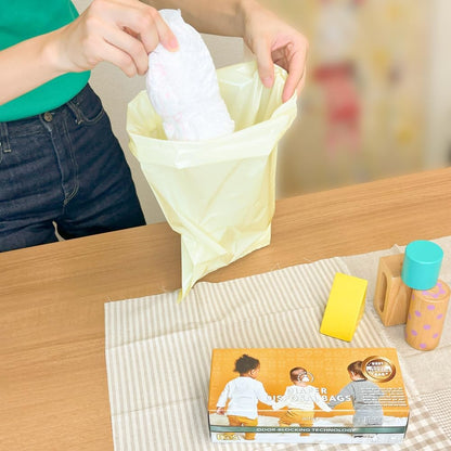Odor-Locking Diaper Disposal Bags, Made in Japan, Unscented Smell Blocking Technology, Small, 90 count