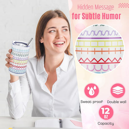 20 oz Hidden Message Tumbler Funny Coffee Travel Insulated Mug Skinny Tumbler with Lid and Straw White Elephant Gag Gifts Cup for Bestie Friend Coworker Family Employee Gift
